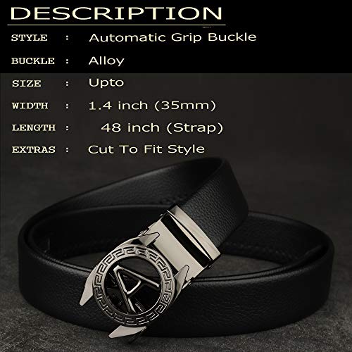 ZORO Store ZORO PU Leather Belt for Men, Black, Size 82-A - Image 4