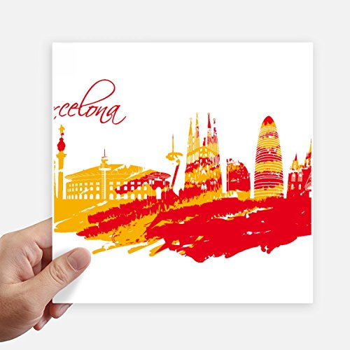 Autocollant Barcelone multicolore silhouette urbaine lumineuse 4Pcs - 2