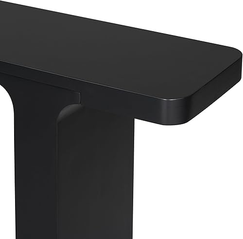 Miniatura 6 de Knocbel Mesa consola de chapa de acacia con patas hasta el suelo, mesas minimalistas para sofá de entrada para pasillo, vestíbulo, apartamento, 11.8