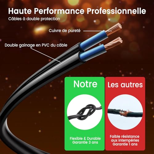 LONIUTO Guirlande lumineuse extérieure 15M avec 25+2 LED G40 2700K Blanc Chaud IP45 Imperméable pour Jardin, Terrasse et Fêtes – vue 3