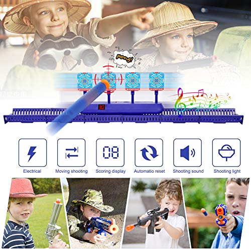 Fibevon Moving Shooting Targets For Nerf Guns Practice, Electronic Score Target Set Toy W/Blaster, Vest, Glasses, Bandanas, Wristbands And Foam Darts, Ideal Gift Toys For Kids, Boys, Girls Aged 5-13 #TOP5