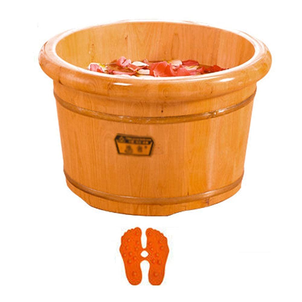 Natural Wooden Footbath Bucket,Household with Lid Foot Washing Barrel & Pedicure Barrel,Portable Foot Bath Bowl,Solid Wood Natural Thicken Foot Basin,Household Sleep,Improve lofty ambition hopeful