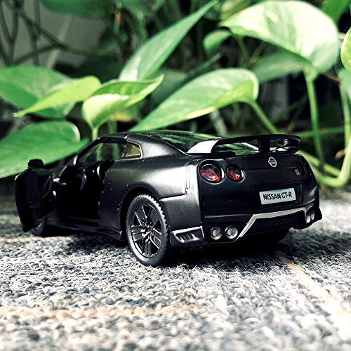 Modelo a escala 1:36 de coche GTR R35 Supercar negro miniatura 7