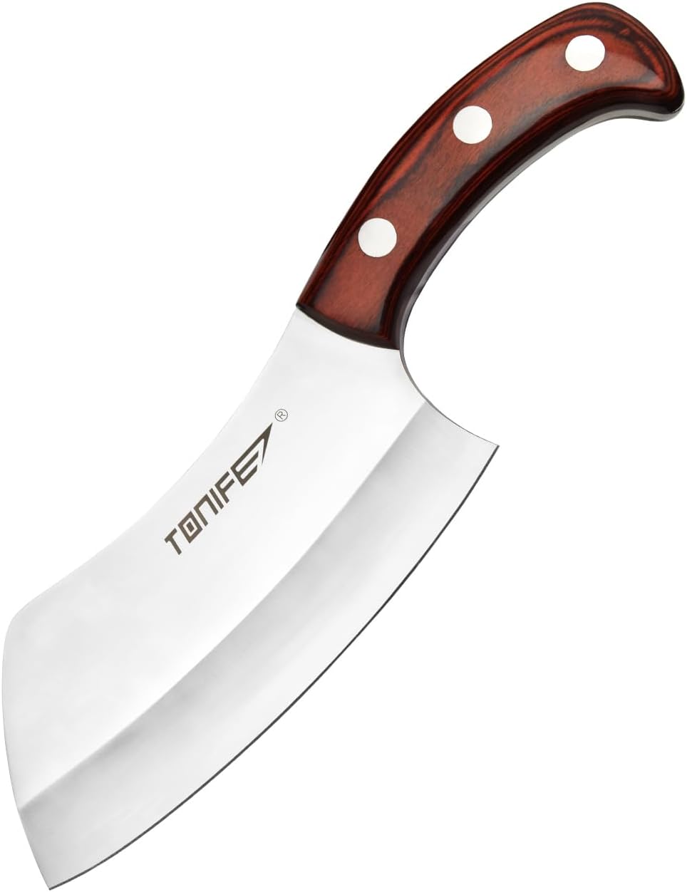 TONIFE Meat Cleaver Butcher Knife with Pakkawood Handle, 6.3 Inch Professional Butcher Chopper for Kitchen and Restaurant
