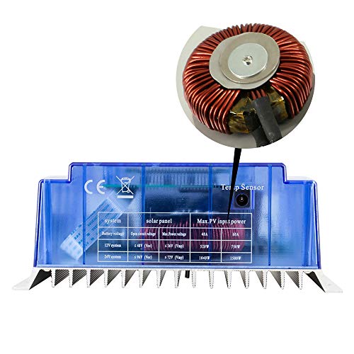 OOYCYOO MPPT Charge Controller 40 amps, 12V 24V Automatic 40A Solar Panel Charging Regulator, Maximum 100V Input, with LCD Display, for Lead-Acid Sealing Gel/AGM/LiFePO4 (P40AL) - Thumbnail 6