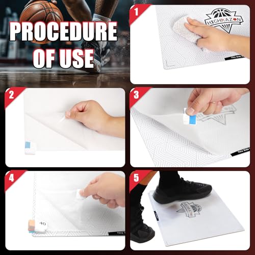 HIGHRAZON Courtside Basketball Sticky Mat,Includes 40 Sticky Sheets Non-Slip Sticky Shoe Mat for Basketball Court Shoe Grip,Courtside Shoe Grip Traction Mat,Improves Traction and Cleans Dust,Dirt by HIGHRAZON - Image 5
