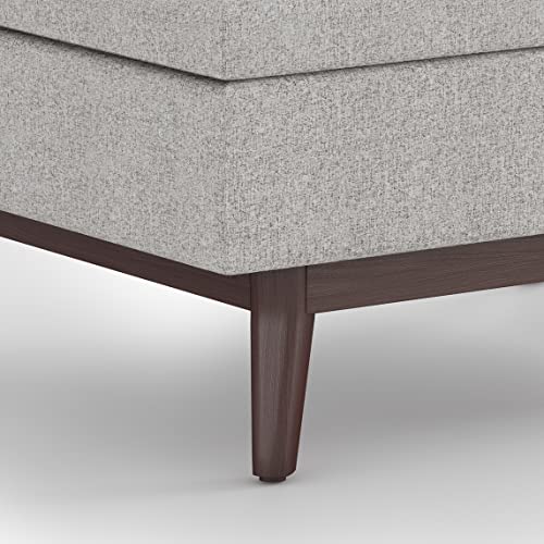 Simplihome AXCOT267S-CLG Owen 34 Inch Wide Mid Century Modern Rectangle Coffee Table Lift Top Storage Ottoman In Upholstered Cloud Grey Polyester Fabric thumb #7