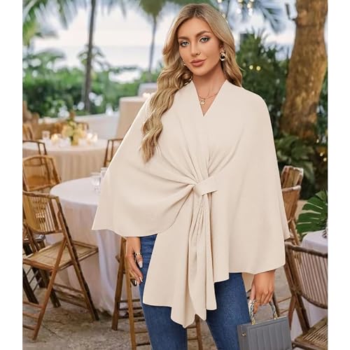 Flakaclsh Shawl, Elegant Solid Color Cape Shawl, 2025 Knitted Button down Shawls Scarf for Women2