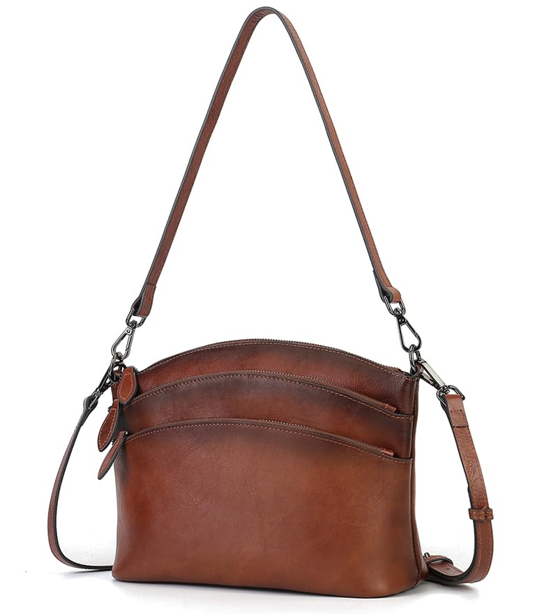 Image of Genuine Leather Purses for Women Vintage Crossbody Bags for Women Hand Bags Women's Shoulder Handbags | Genuine Leather