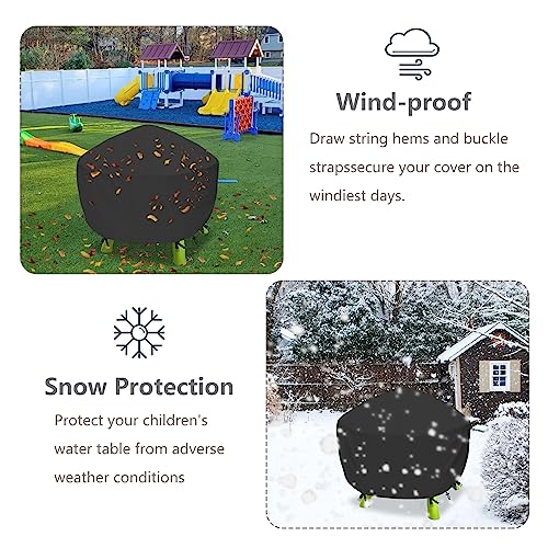 Image of Kids Water Table Cover Spiralin' Seas Waterpark Play Sand Water Table Outdoor Toys Cover 34X34X18 inch-Black
