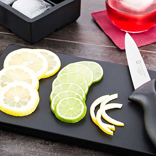 Bar Cutting Board, Food Prep Cutting Board, Bar Prep - 6" X 10" - Black - Premium Plastic - Professional Grade - Non-Slip - 1Ct Box - Restaurantware #TOP2