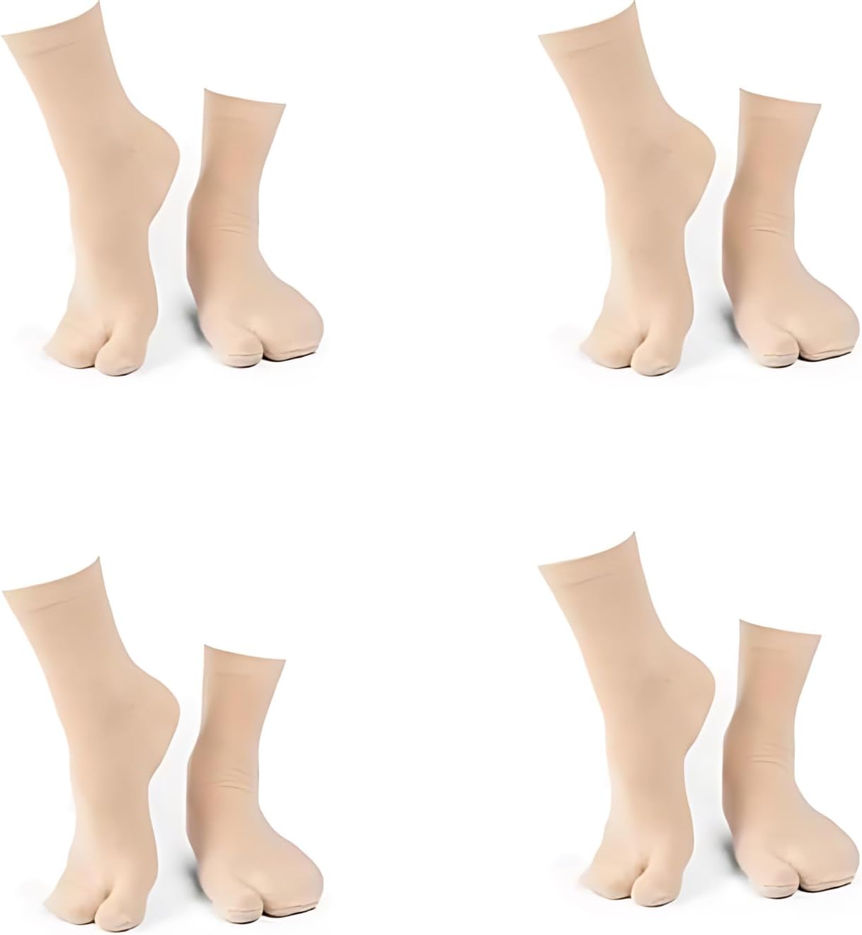 Monarch bizcom impexPremium Regular Wear Anti- Bacterial Cotton Skin/Beige Color Plain Thumbs/Toe Split Socks For Women Solid Ankle Length Combo (Pack of 4 Pairs)