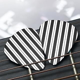 Lot de 12 médiators de guitare à rayures noires et blanches dans une boîte pour ukulélé guitare électrique basse - Les Beatles, Paul McCartney, John Lennon, RIngo Starr, George Harrison Lot de 12 médiators de guitare à rayures noires et blanches dans une boîte pour ukulélé guitare électrique basse – Image 7