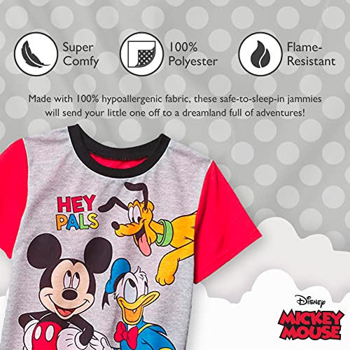 Image of Disney Boys' 2-Piece Loose-fit Pajama Set, Matching Shirts & Pants, Soft & Cute for Kids