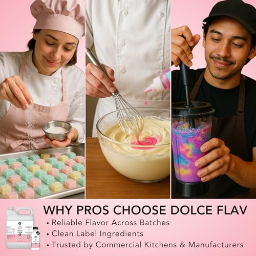 Image of Dolce Flav Cotton Candy Extract - 32 Ounce Water-Soluble Kosher, Sugar-Free, Concentrated Carnival-Style Flavoring for Baking, Frostings & Drinks