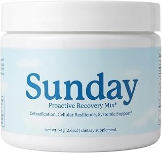 Sunday Proactive Recovery - Hangover Support Supplement - 500mg DHM, GlyNAC, B-Vitamins & Electrolytes - Lemon Lime Powder - 10 Servings