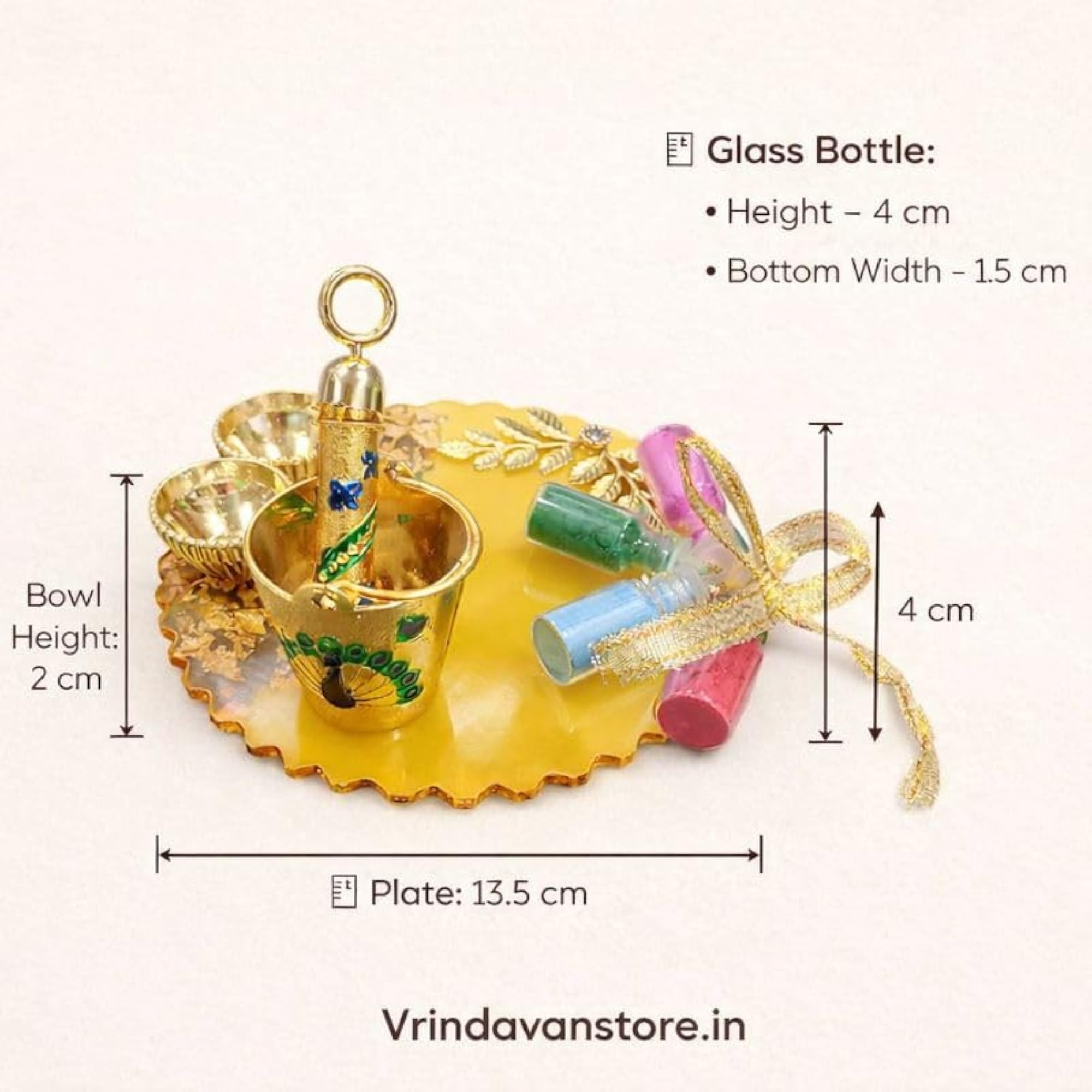 Holi Special Laddu Gopal Plate Set, Decorative Gift