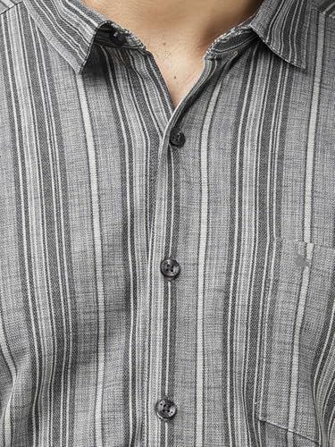 Image of BULLMER Trendy Regular Fit Striped Causal Full Sleeve Shirt for Men.