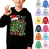 Christmas Design: Kids Hoodie features a vibrant “67” graphic adorned with classic Christmas elements like Santa hats，perfect for holiday cheer. Christmas Sweatshirts: Christmas jumpers for boys pair well with various jeans and tracksuit bottoms. Sui...