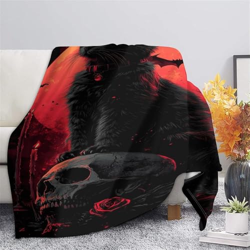 Couverture chat noir en microfibre 127x152 cm pour lit et canapé - 7