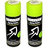 2 x CANBRUSH Spray Paint - For Metal Plastic & Wood 400ML Gloss Finish - Green Lime