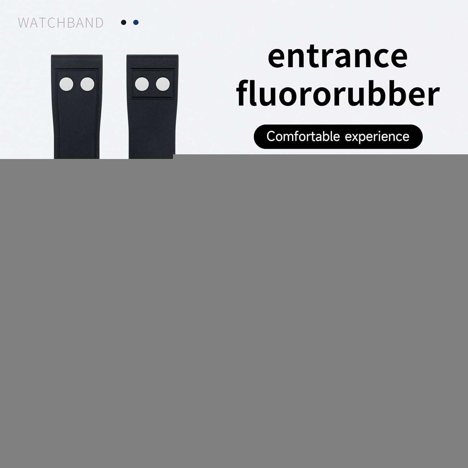 [EKSIL] 22 ミリメートル 21 ミリメートル自然フッ素ゴム FKM ゴムリベット時計バンド IWC ストラップビッグパイロ