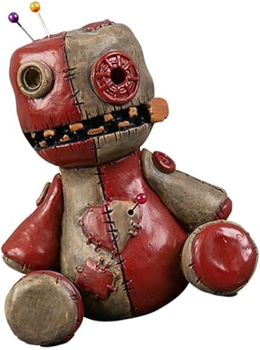 Miniatura 2 de Cabeza temblorosa de muñeca vudú para tablero de automóvil, adorno de muñeca vudú, para Halloween, soporte de incienso de resina, aromaterapia,