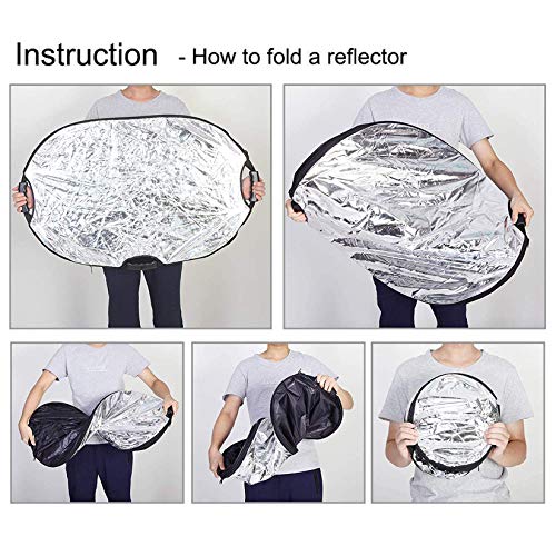 Selens 5-In-1 Oval Reflector With Handle For Photography Photo Studio Lighting & Outdoor Lighting (24 X 36 Inch) #TOP5