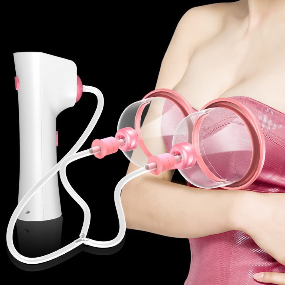 Dispositivo EléCtrico De Aumento De Pecho, Masajeador De Pecho EléCtrico De Doble Copa para Mujeres con Pechos Poco Desarrollados, Planos Y CaíDos.-S
