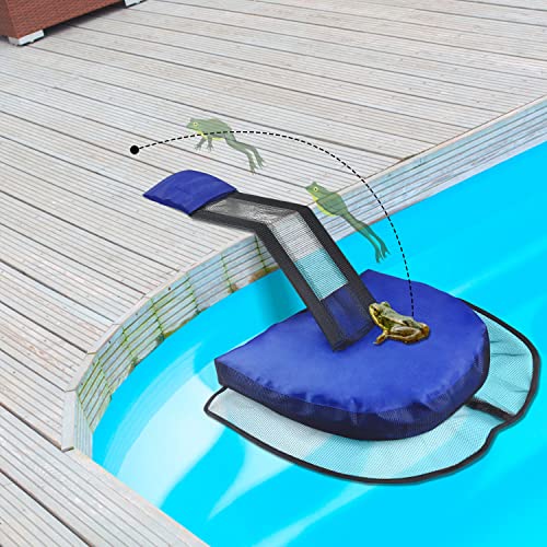 2 Pack Animal Saving Escape Ramp For Pools And Spas, Frog And Animals Saver For The Pool, Critter Escape Device For Small Animals Entering The Pool, Floating Ramp Rescues With Inflator (Blue-2 Pack) #TOP6