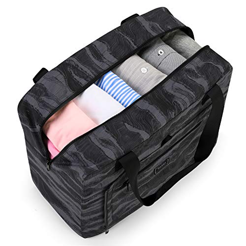 Gonex Travel Duffel Bag, Foldable Small Duffle Carry on Luggage Personal Item Bag Weekender Tote Bags Overnight Hospital Bag for Women Girls 30L Marble