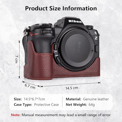 MUZIRI KINOKOO Case for Nikon Z6 III Camera, Retro Style Genuine Leather Half Protective Case for Nikon Z 6III/Z6 III Camera - Image 2