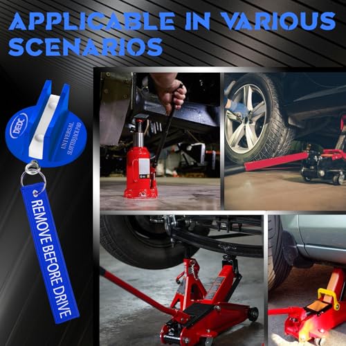 Image of DEDC Universal Pinch Weld Jack Pad 2 Pcs Blue, Magnetic Aluminum Jacking Puck Frame Rail Protecotr with 2 Reminder Streamers, Garage Accessories for Mechanics
