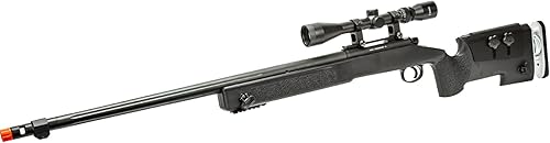Miniatura 4 de WF 460 High FPS Airsoft MB17BA Bolt Action Airsoft Rifle de francotirador con alcance (Color: negro)