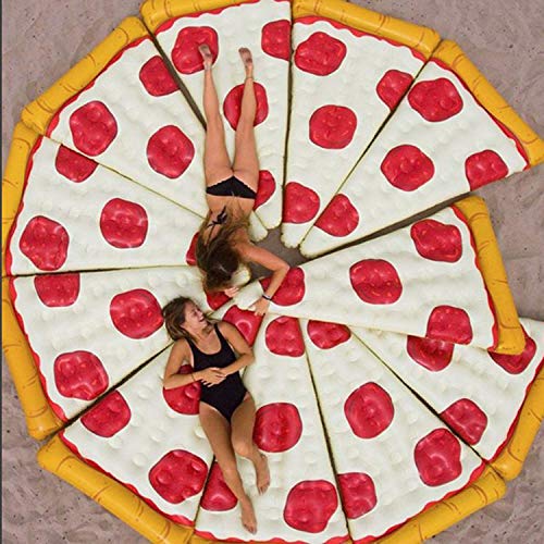 XCXDX Fila di Pizza Gonfiabile Galleggiante, Giocattolo di Carnevale Festa in Spiaggia con Piscina Estiva, Letto Galleggiante Sull'acqua, Pieghevole Portatile, 182 × 122 Cm