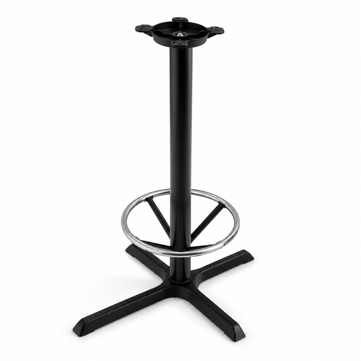 22" x 30" Black Steel Bar Height Cross Table Base by Glownary – 22 Inches X 30 Inches, Beech, Brown, Model 349c3023b17