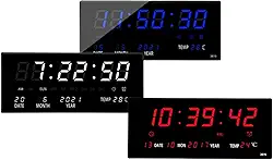 RELÓGIO de Parede LED DIGITAL Super Grande Para Academia Consultorio Sala de Espera Alto Brilho com Termômetro Data e Hora Alarme e Cronometro