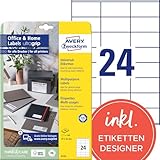 AVERY Zweckform 6122 Adressaufkleber (240 Klebeetiketten, 70x36 mm auf A4, bedruckbare Absenderetiketten, selbstklebende Adressetiketten mit ultragrip, ideal fürs HomeOffice) 10 Blatt, weiß