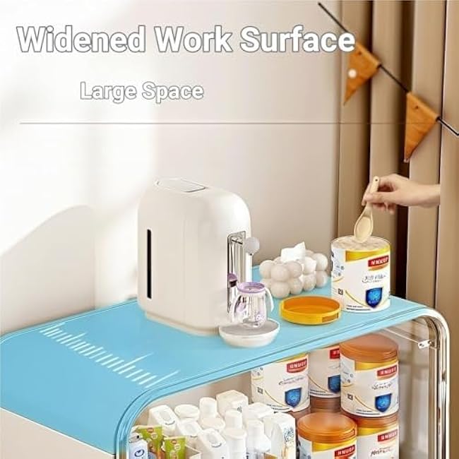 3-Tier Storage Cart with Drawers and Wheels Carbon Steel Organizer Cabinet for Room Living Room Home Storage Solution Space Saver-ayadWNoU