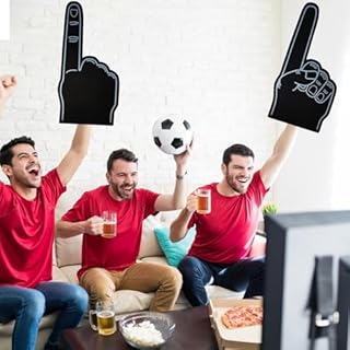 Nhujevkom Lot de 2 gants géants en mousse, doigts en mousse de gladiateurs, doigts en mousse pour fans de sport, main en mousse vierge, grand doigt pointant en mousse pour les fans de sport,