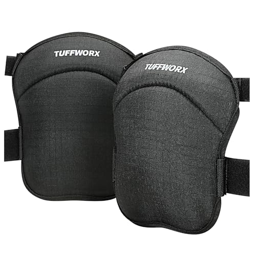 TUFFWORX Anti-Slip Knee Pads Work Gardening Knee Pads with Adjustable Straps for Gardeners Workers Sports Black 1 Pairs