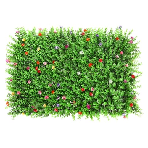 Decoración de pared de planta simulada y césped falso en panel de plástico interior 8