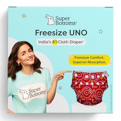 Image of SuperBottoms NEW UNO Freesize Cloth Diaper | Cloth diaper for babies 3M to 3Y | Washable & Reusable cloth diaper with SnapEasy system | Comes with cloth diaper insert