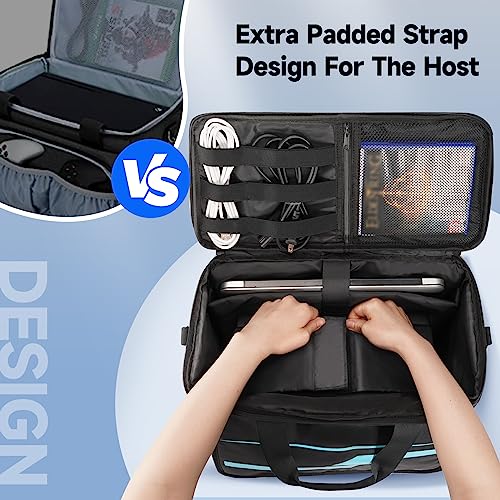 Travel Carrying Case Compatible With Xbox Series X/S, Portable Storage Game Bag With Extra Console Protection Padded Strap, Multiple Pockets For 15.6”Laptop Controller Headsets Game Accessories-Black #TOP2