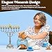 Majestic Giftware Silver-Plated Chanukah Oil Menorah (MN-HA19359BM) | Fits Standard Chanukah Oil Cups and Large Candles | Durable & Long-Lasting Quality | Hanukkah Menorah - 11” High