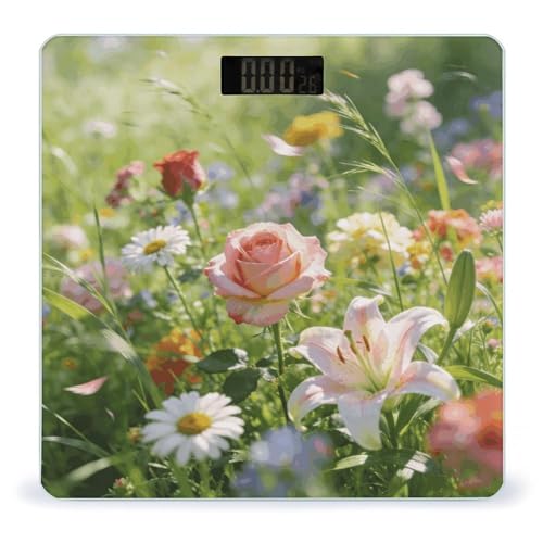 Báscula digital para baño Flowers Grass 400 lb miniatura 1