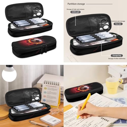 Cndexd Lava Crack Soccer Backpack And Lunch Bag Pencil Case Set For Boys thumb #3