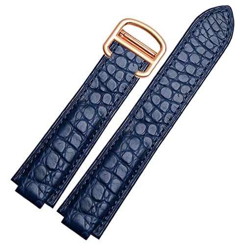 Bracelet montre cuir crocodile 20mm pour attache convexe Cartier noir agate