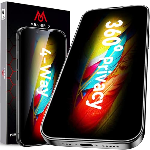 Image of Mr.Shield 360 True Privacy Screen Protector Tempered Glass Guard for iPhone 12 Pro Max, 4-Way Anti-Spy with Easy Installation Kit, 9H Hardness, 3D Curved Edges, Case-Friendly