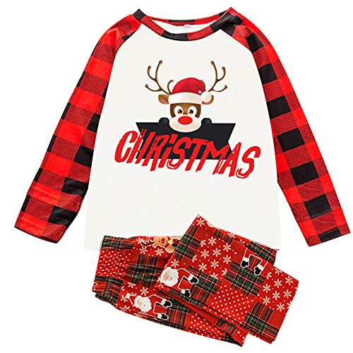 BXzhiri Christmas Family Pajamas Set, 2 Pieces Christmas Outfits Clothes for Women Men Boy, Christmas Kids Print Blouses Tops and Pants Christmas Family Clothing Pajamas